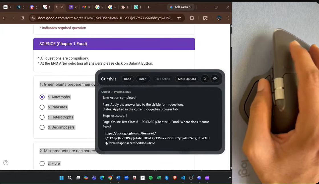 Execution demo preview for Cursivis